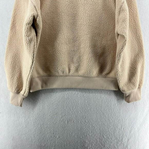 Universal Thread Sweater Women's Sz M Beige Sherpa Fleece Pullover Long Sleeves - Picture 9 of 12